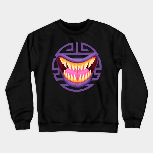 halloween scary beast mouth tongue and teeth icon Crewneck Sweatshirt by funnyd